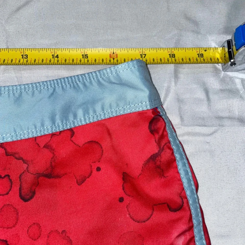 Hurley Mens Board Shorts Size 33 Red Blue Gradient Watercolor Swim
